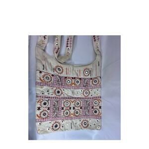 Embroidered Shoulder Bag‎ Hippie Boho Festival Purse Mirror Accents